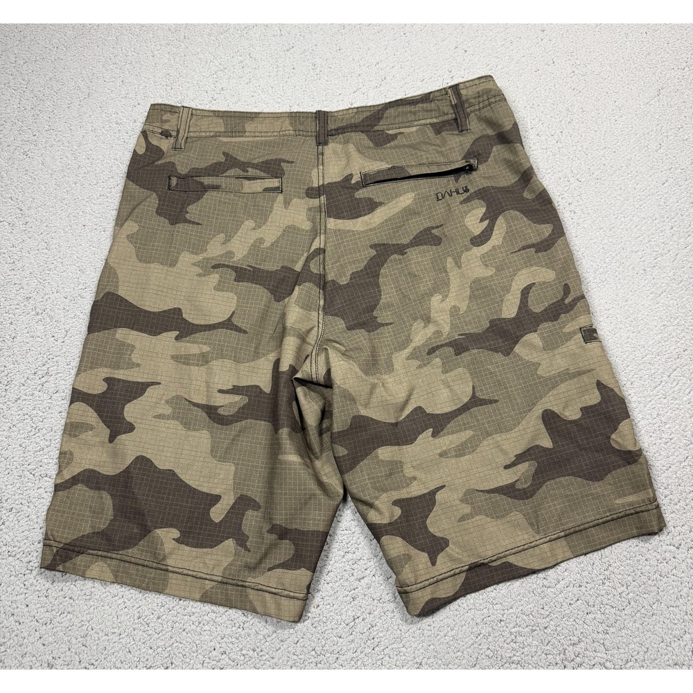 DaHui Hybrid Collection Shorts Mens 32 Green Camo Cargo Stretch 10 Inseam Summer - Picture 10 of 11